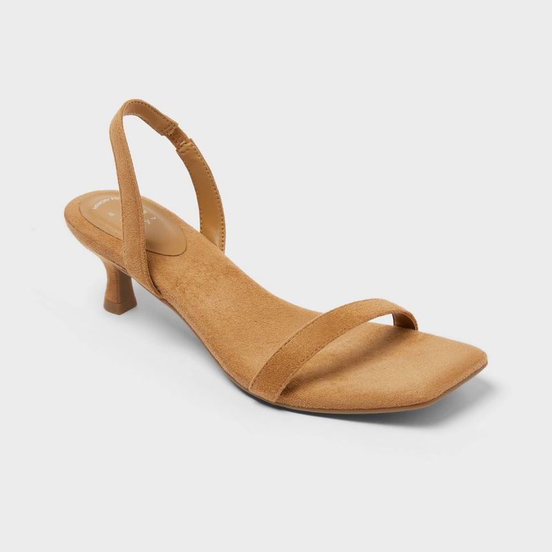Women’s Brynn Heels With Memory Foam Insole - A New Day 9.5 Tan